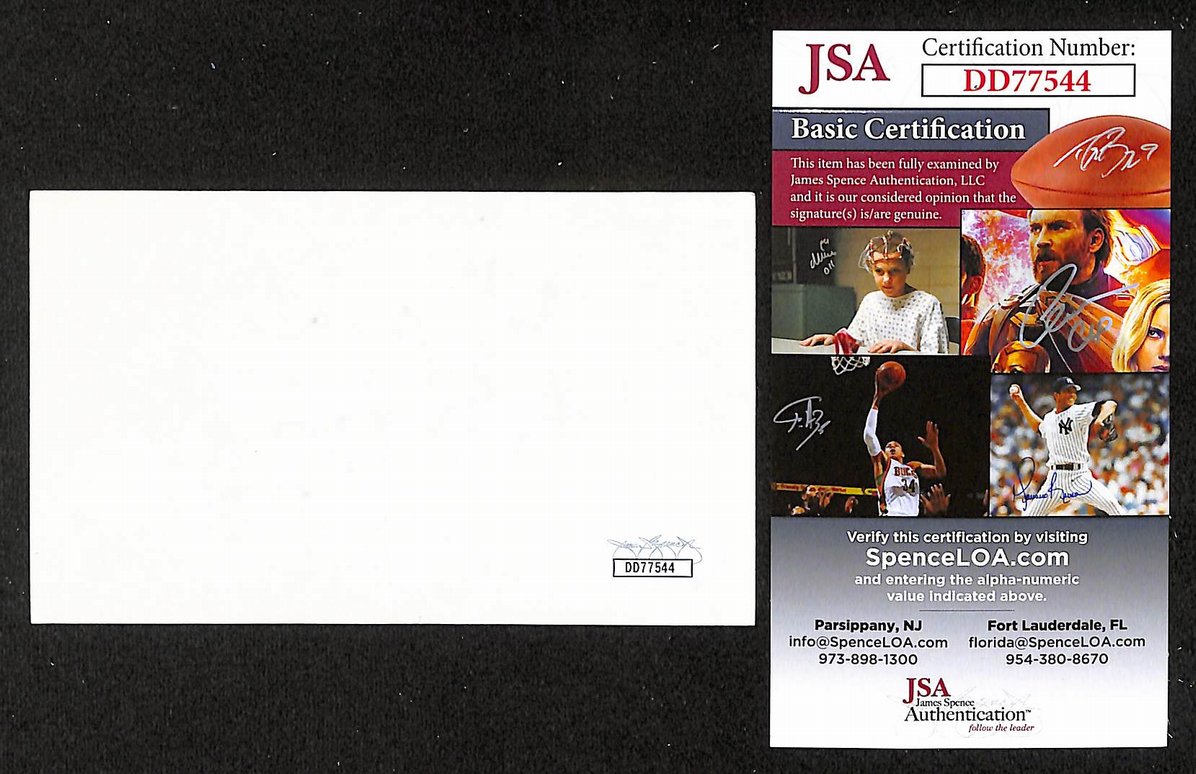 Kim Gordon Autographed/Signed 3x5 Index Card Sonic Youth JSA BA209546