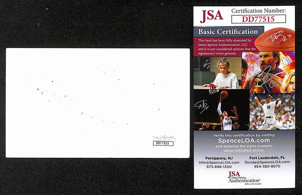 Norman Jewison Autographed/Signed 3x5 Index Card Filmmaker JSA BA209561