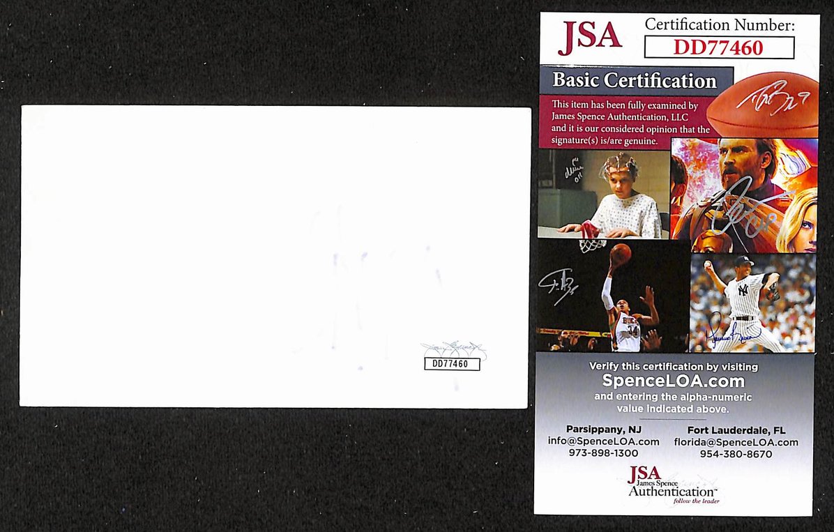 Mike Richter HOF Autographed/Signed 3x5 Index Card Rangers JSA BA209572