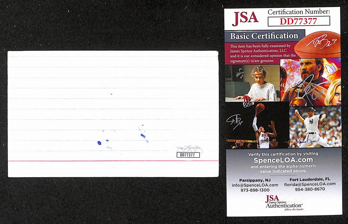 Corey Crawford Autographed/Signed 3x5 Index Card Blackhawks JSA BA209591