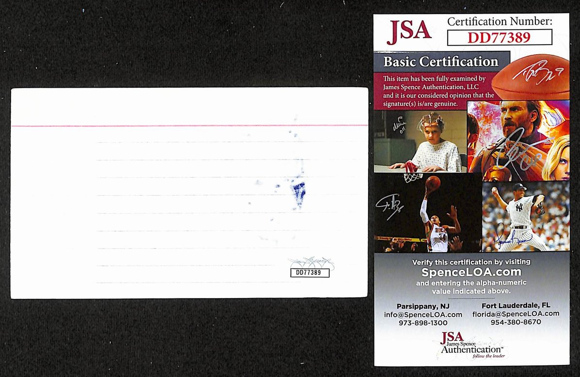 Marcus To Autographed/Signed 3x5 Index Card Comic Book Artist JSA BA209592