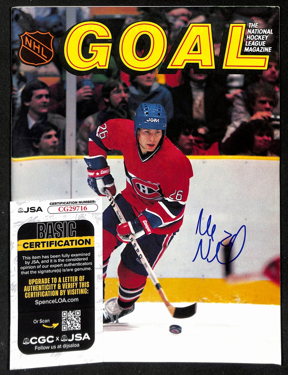 Mats Naslund Signed/Autographed 1984 NHL GOAL Magazine Canadiens JSA 198030