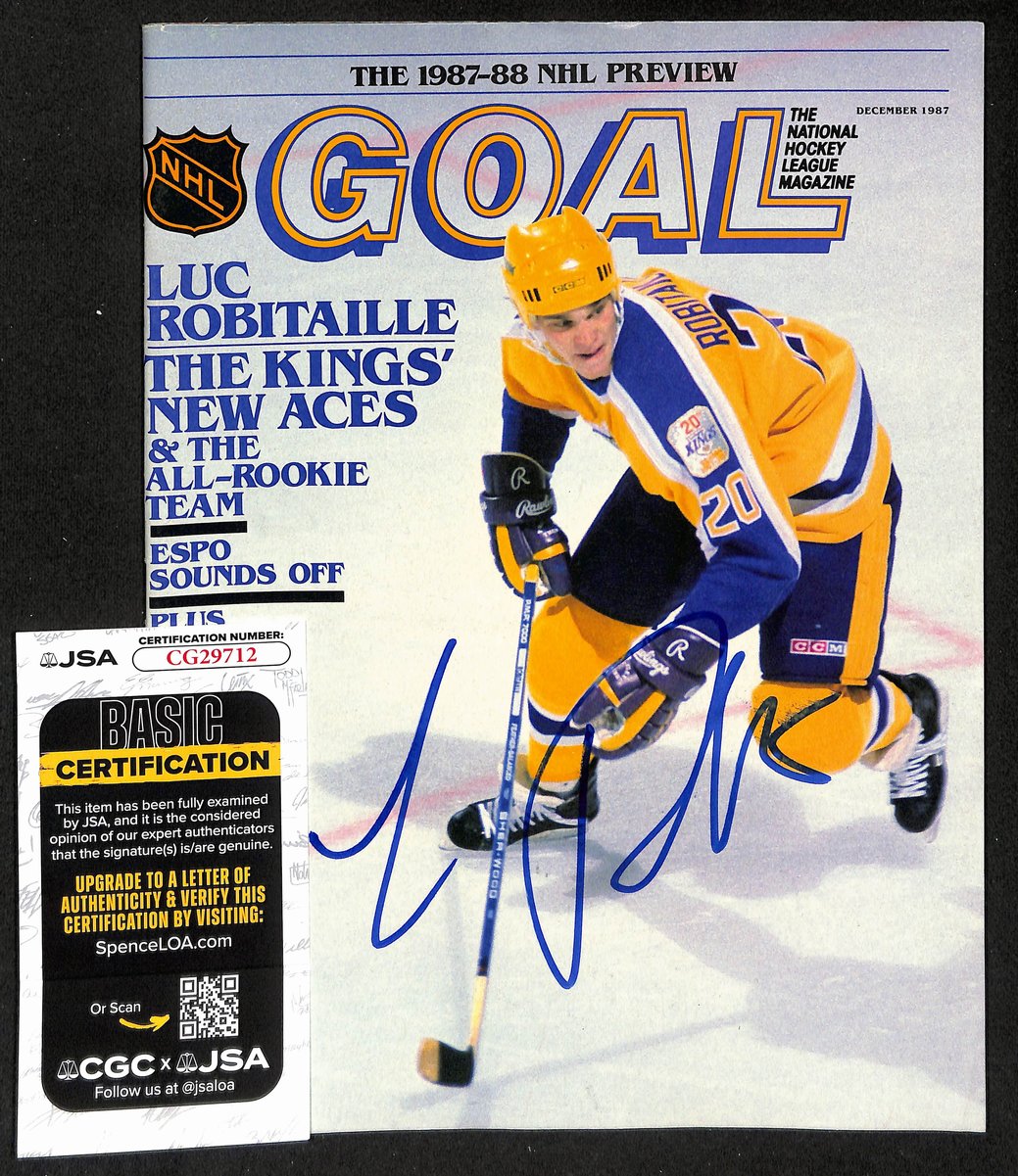 Luc Robitaille HOF Signed/Autographed 1987 NHL GOAL Magazine Kings JSA 198034