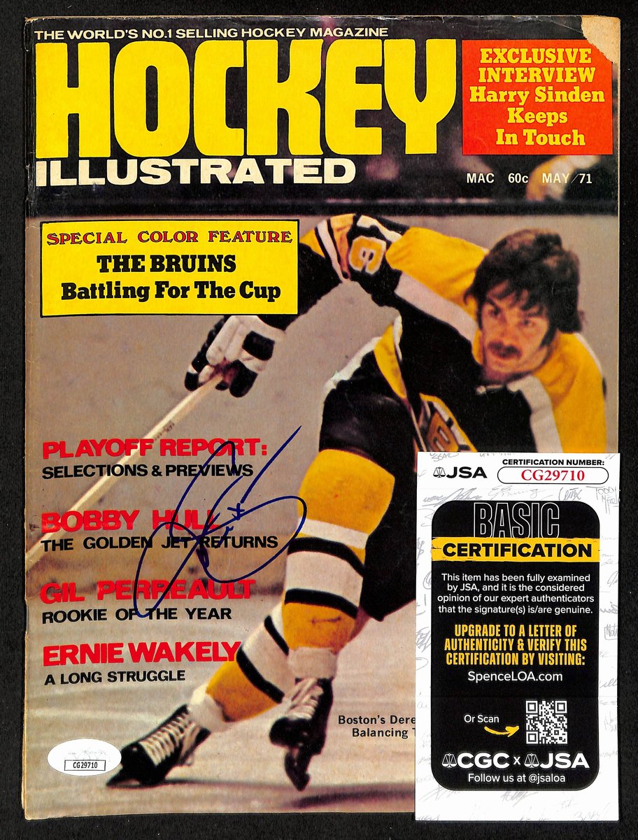 Derek Sanderson Signed 1971 Hockey Illustrated Magazine Bruins JSA 198036