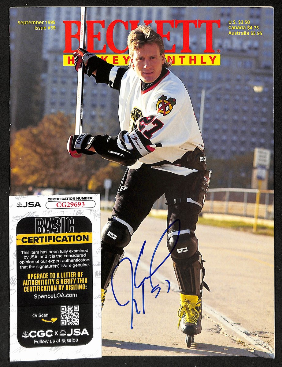 Jeremy Roenick HOF Signed 1995 Beckett Magazine Blackhawks JSA 198053