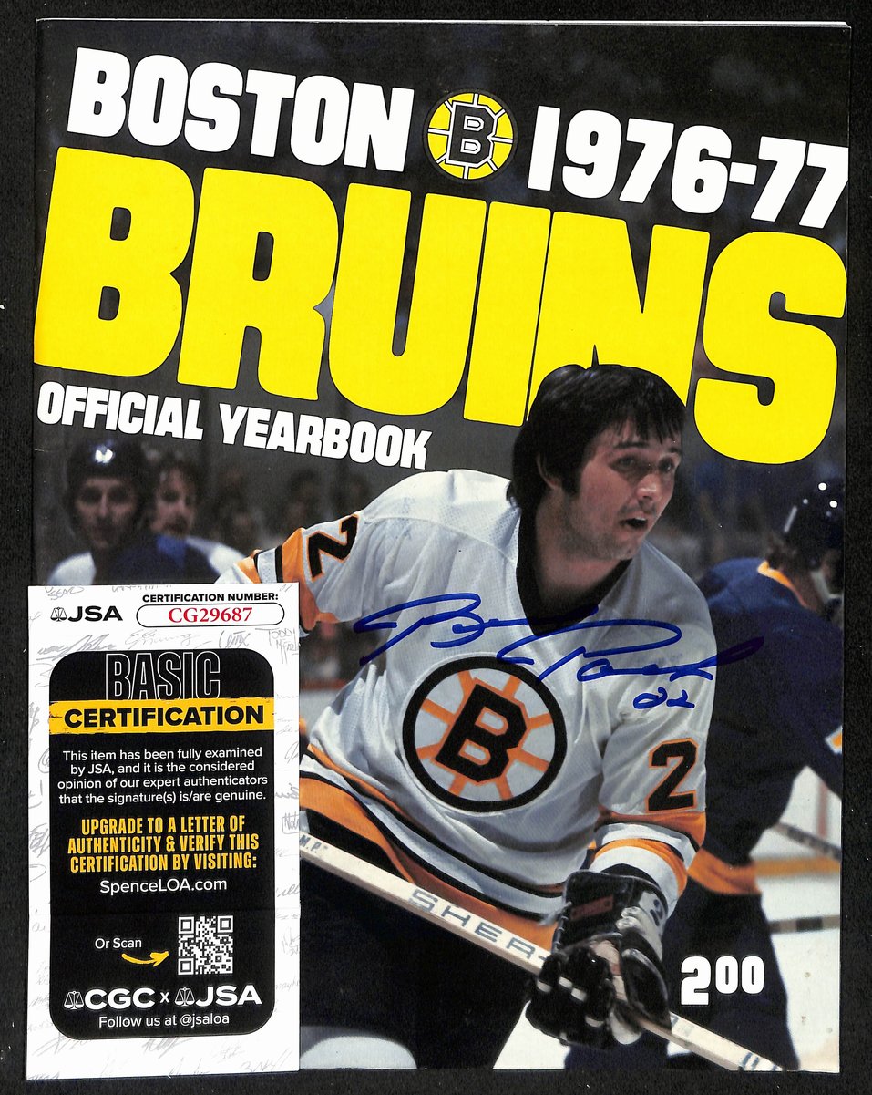 Brad Park Signed/Autographed 1976-77 Boston Bruins Official Yearbook JSA 198059