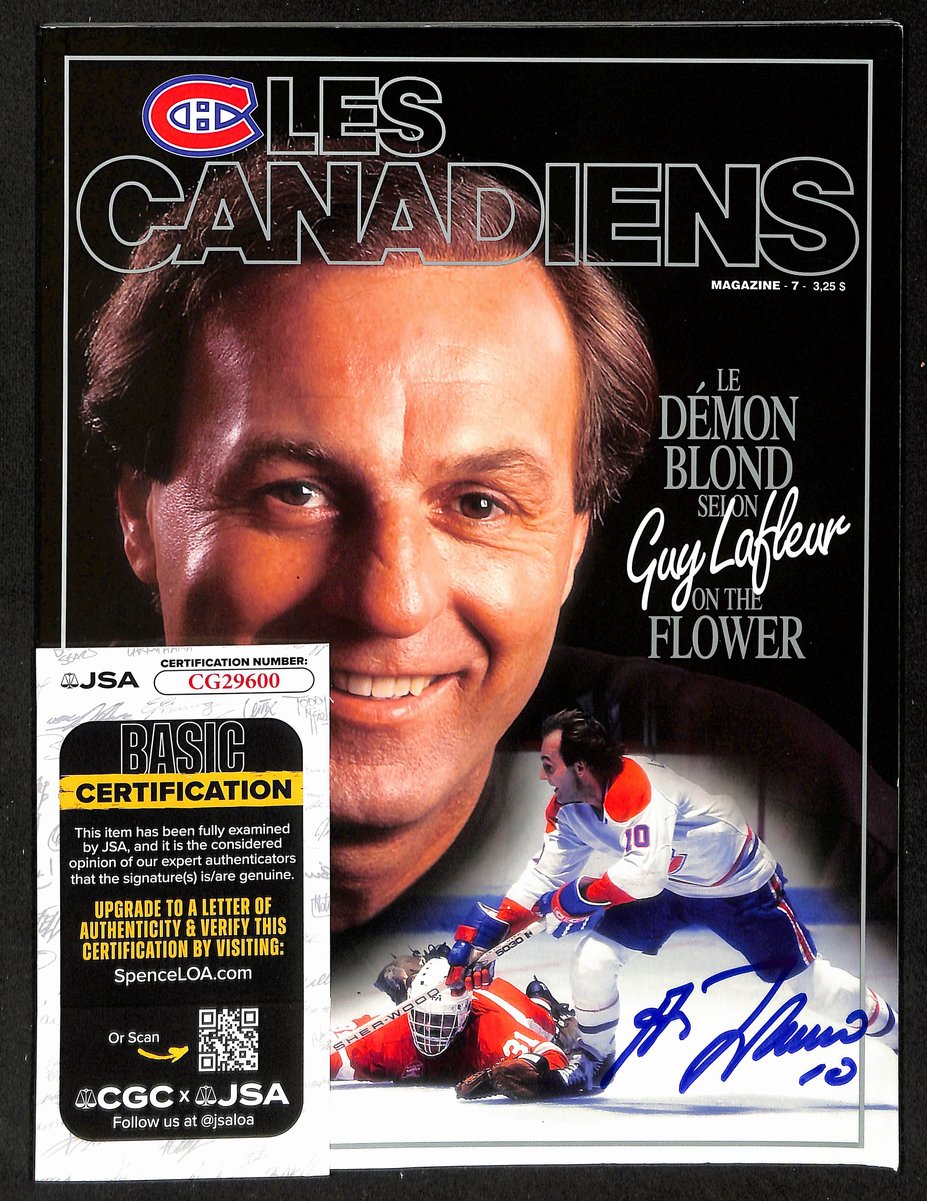 Guy LaFleur HOF Signed/Autographed Les Canadiens Magazine Montreal JSA 198451