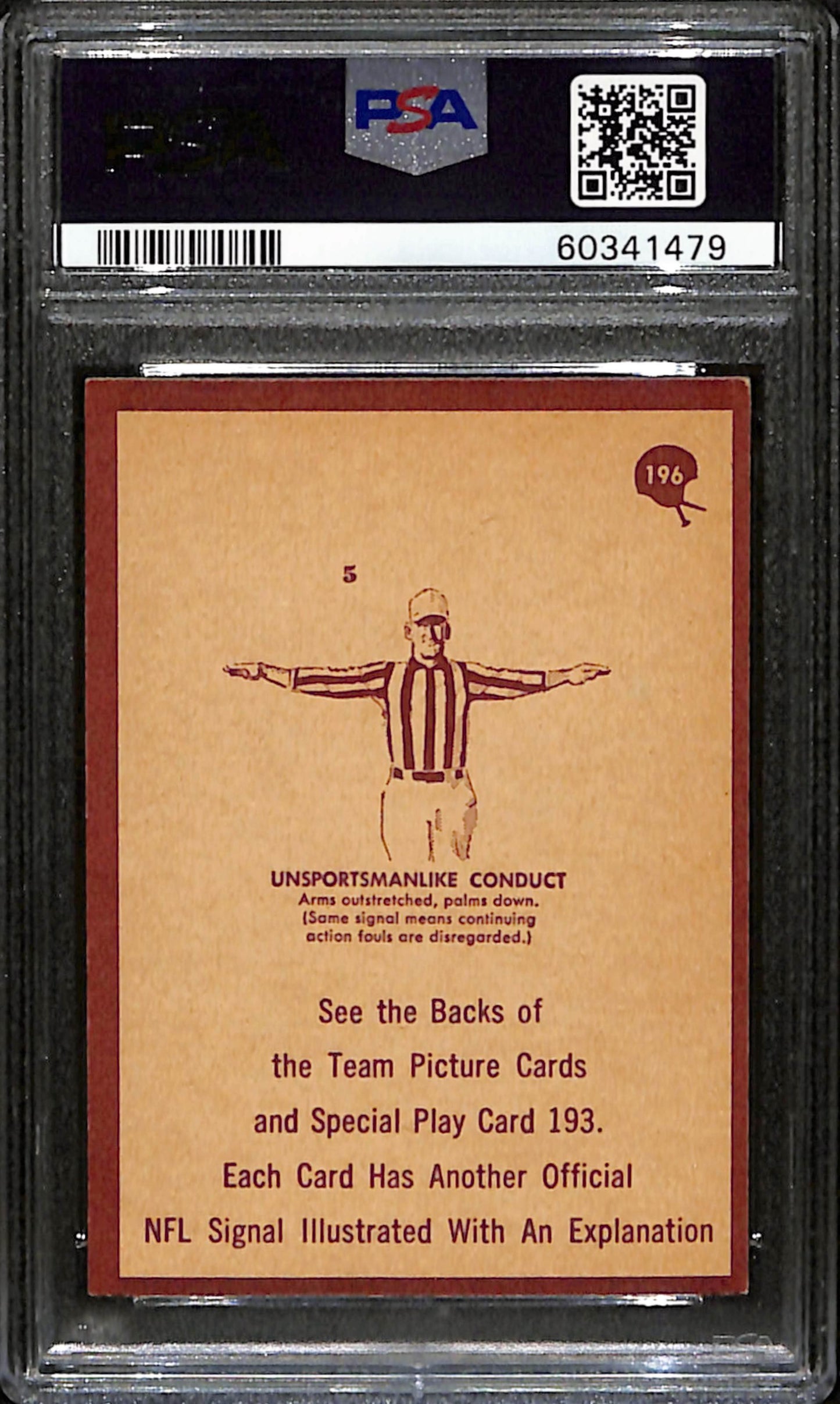Referee Signals 1967 Philadelphia Card #196 PSA 6 BA209117