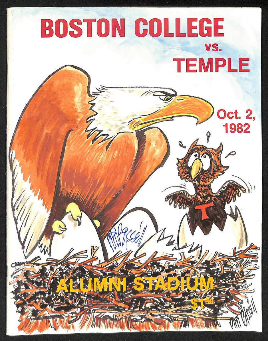October 2, 1982 NCAA Football Game Program Boston College vs. Temple 208689