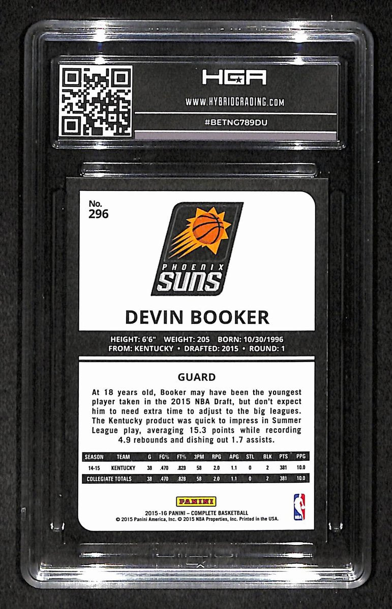 Devin Booker 2015-16 Panini Complete RC Card #296 Suns HGA 9.5 BA209238