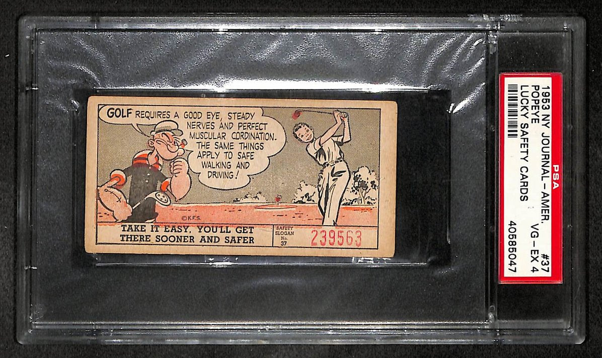 Popeye 1953 NY Journal America Lucky Safety Card #37 PSA 4 BA209230