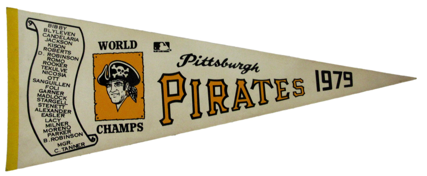 1979 Pittsburgh Pirates World Champs w/ Roster Felt Pennant 12x30 208196