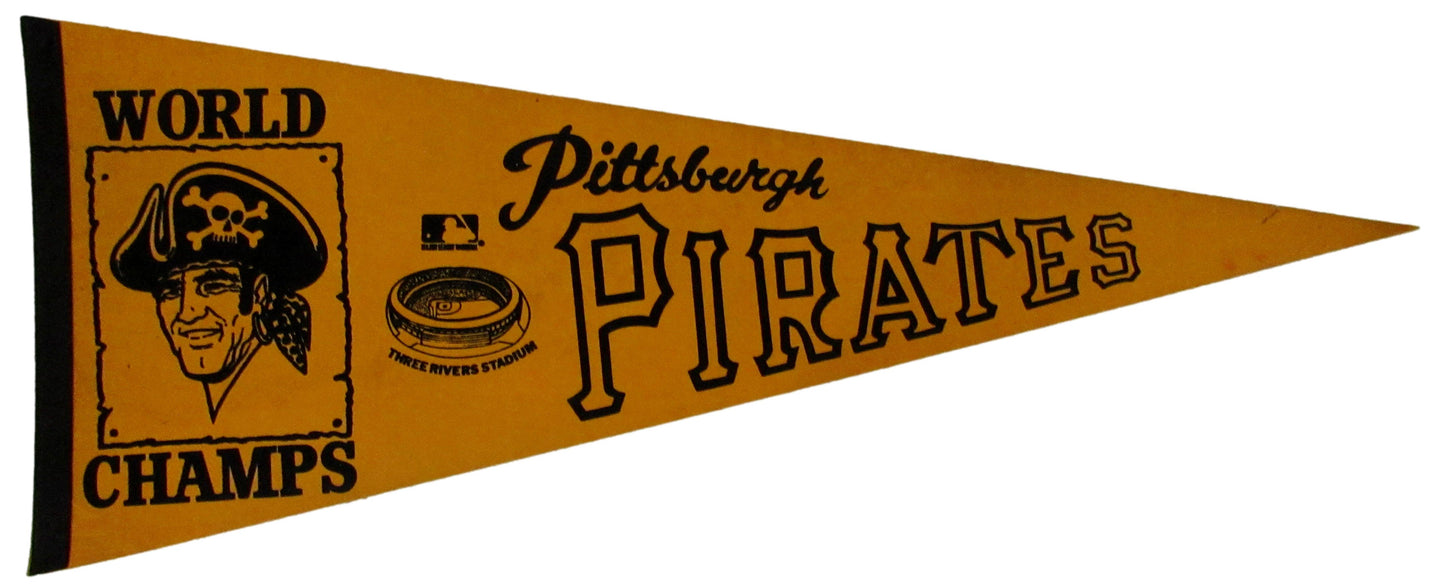 1979 Pittsburgh Pirates World Champs Felt Pennant 12x30 208198