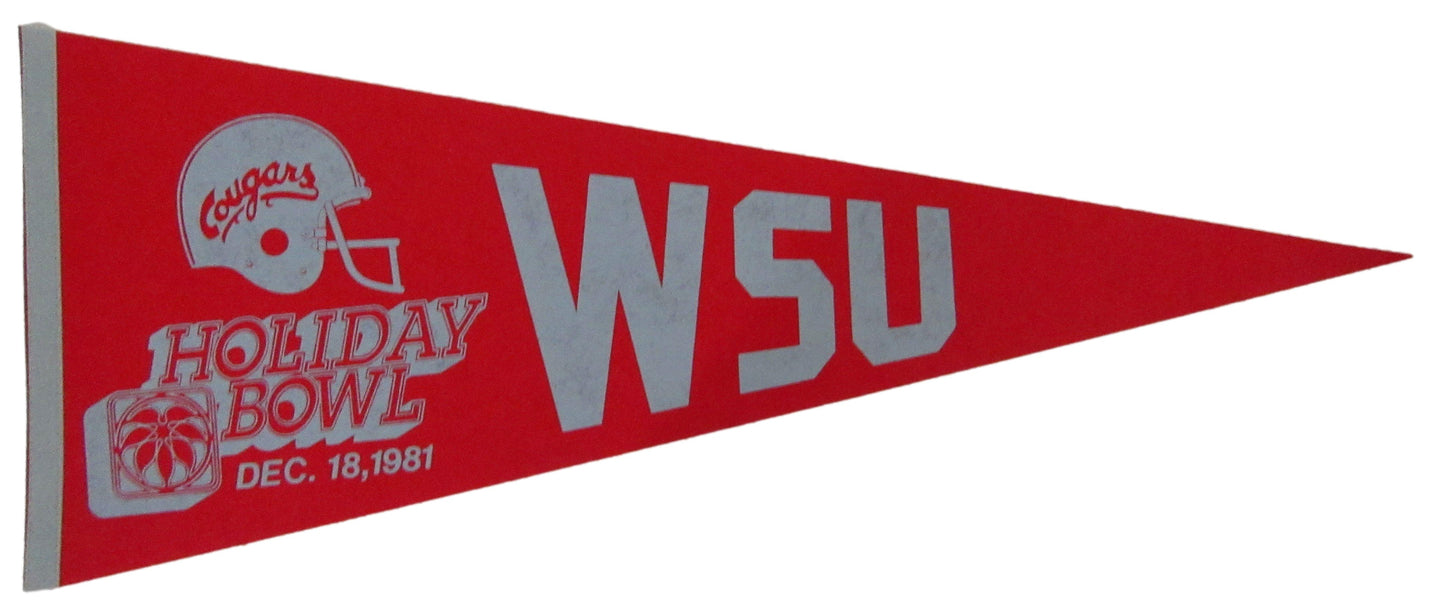 1981 Holiday Bowl Felt Pennant 12x30 WSU Washington State University Cougars
