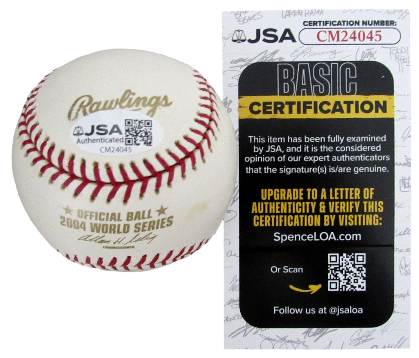 Bronson Arroyo Signed/Autographed 2004 World Series Baseball Red Sox JSA 208251