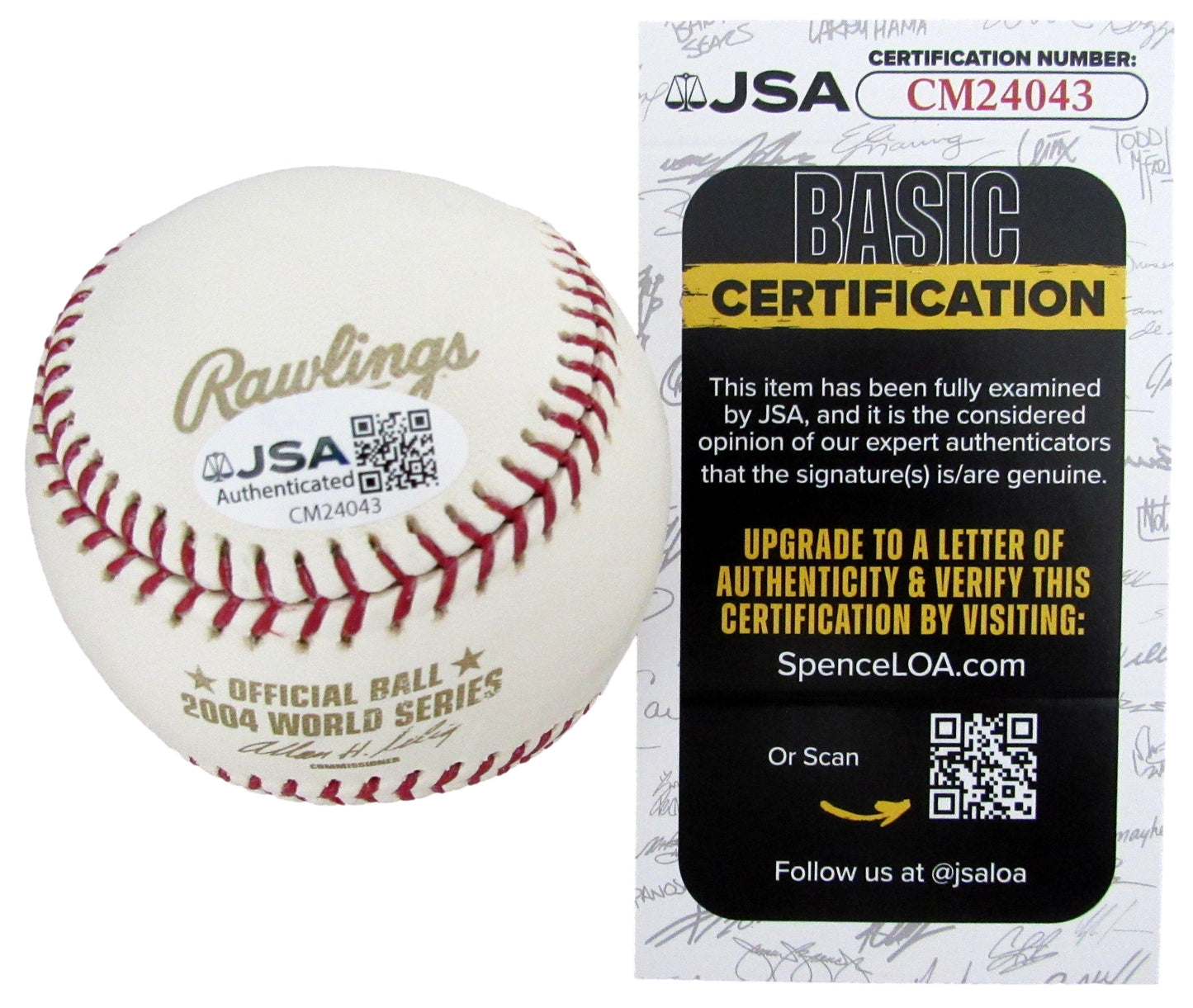 Curt Schilling Signed/Autographed 2004 World Series Baseball Red Sox JSA 208254