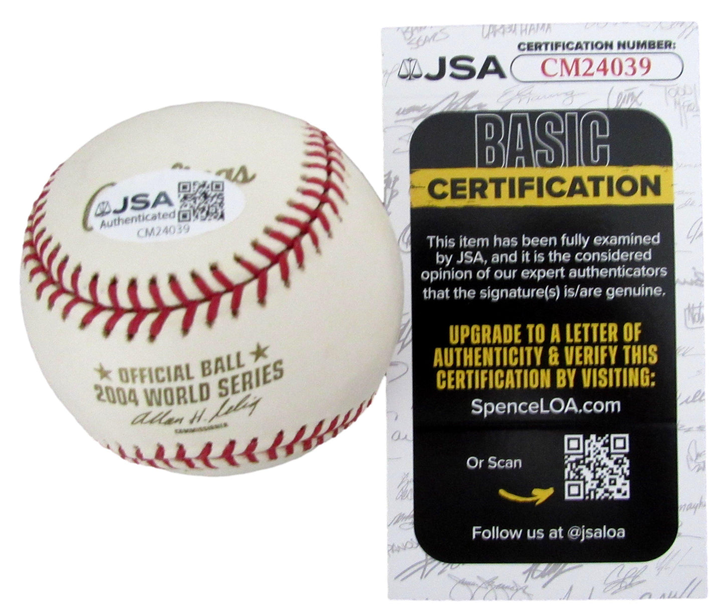 Johnny Pesky Signed/Inscribed 2004 World Series Baseball Red Sox JSA 208257
