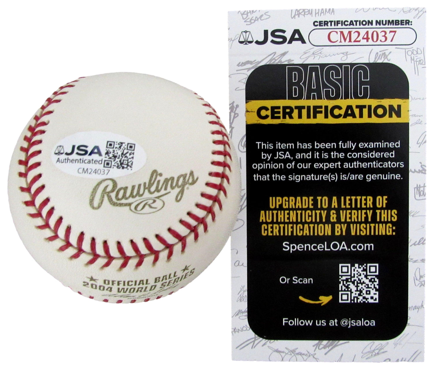 Derek Lowe Signed/Inscribed 2004 World Series Baseball Boston Red Sox JSA 208262