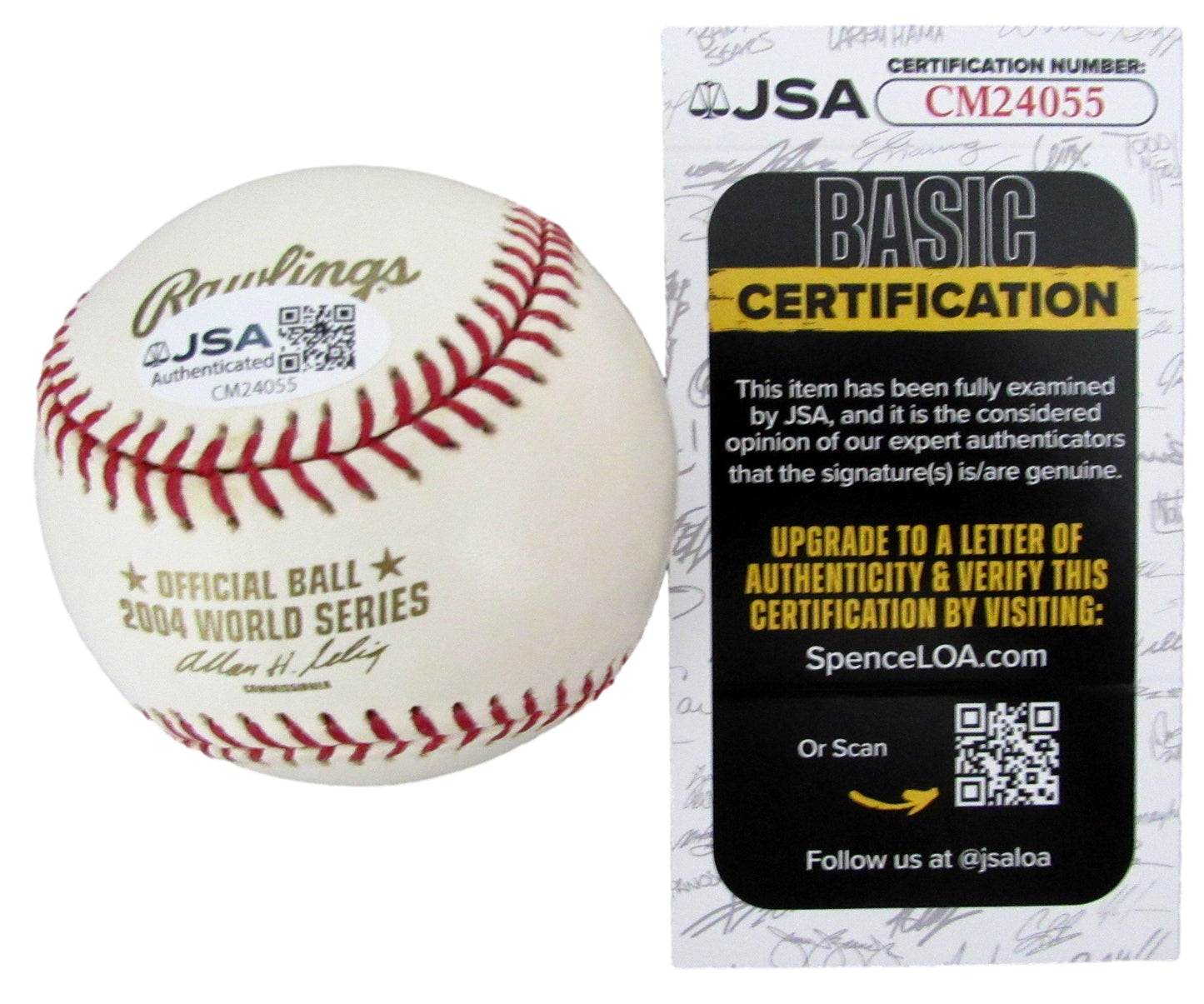 Derek Lowe Signed/Inscribed 2004 World Series Baseball Boston Red Sox JSA 208263
