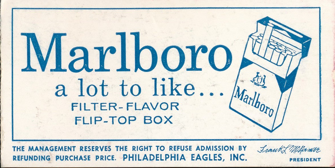 11/1/1959 NFL Game Ticket Stub Philadelphia Eagles vs. Washington Redskins