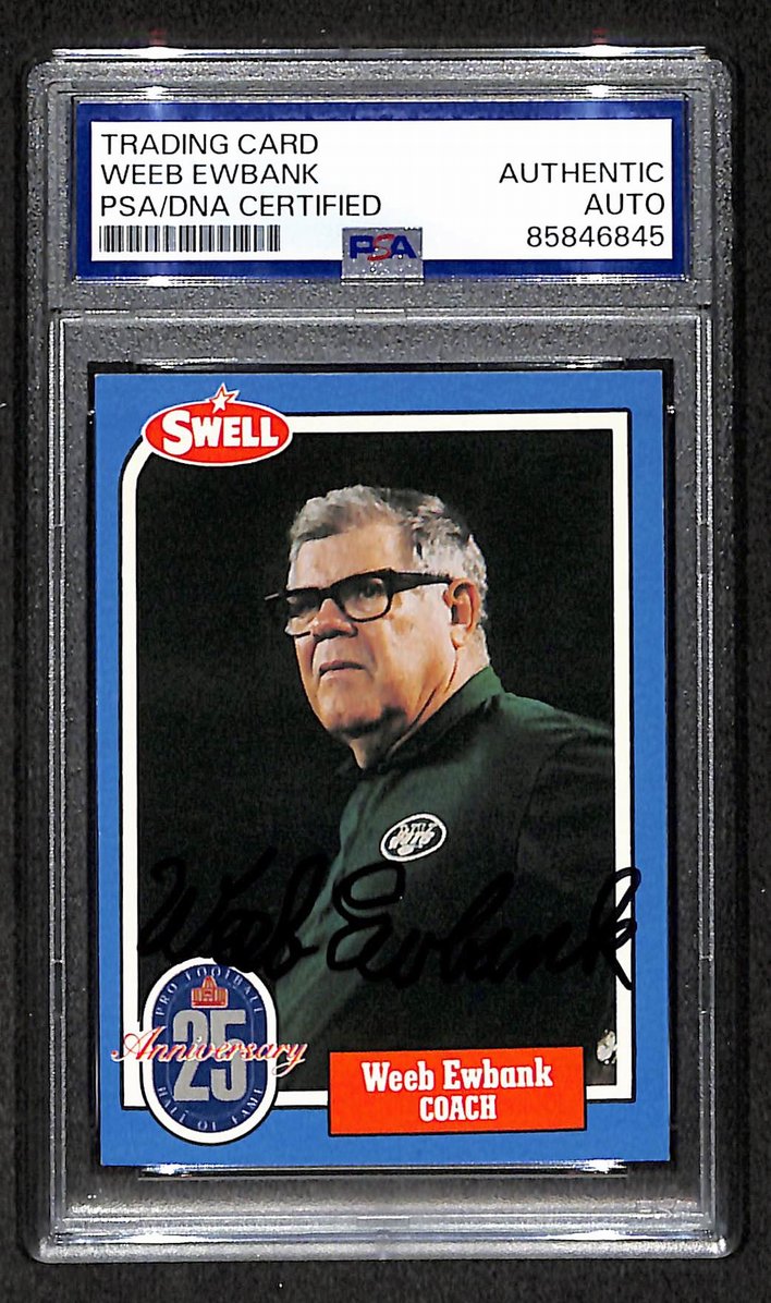 Weeb Ewbank HOF 1988 Swell Card Autographed/Signed Jets PSA/DNA 210587