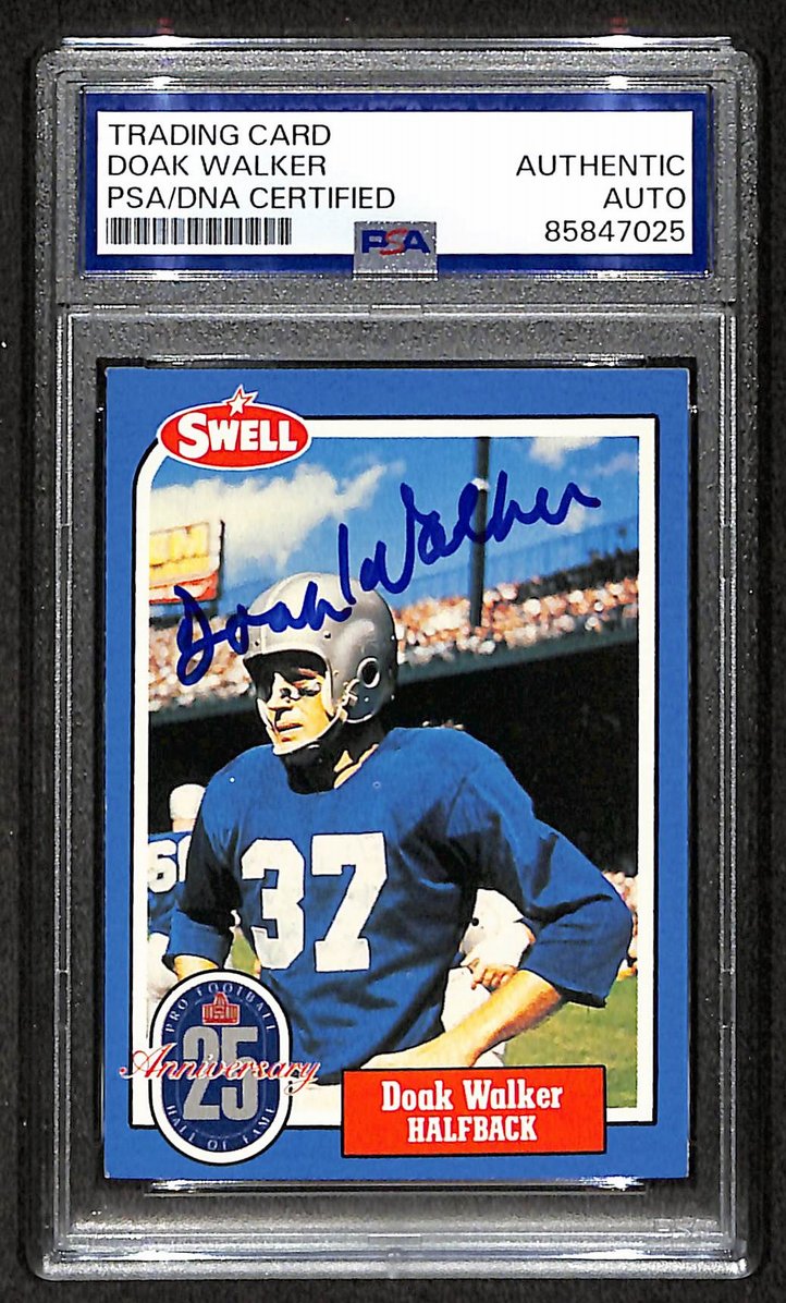 Doak Walker HOF 1988 Swell Card Autographed/Signed Lions PSA/DNA 210602