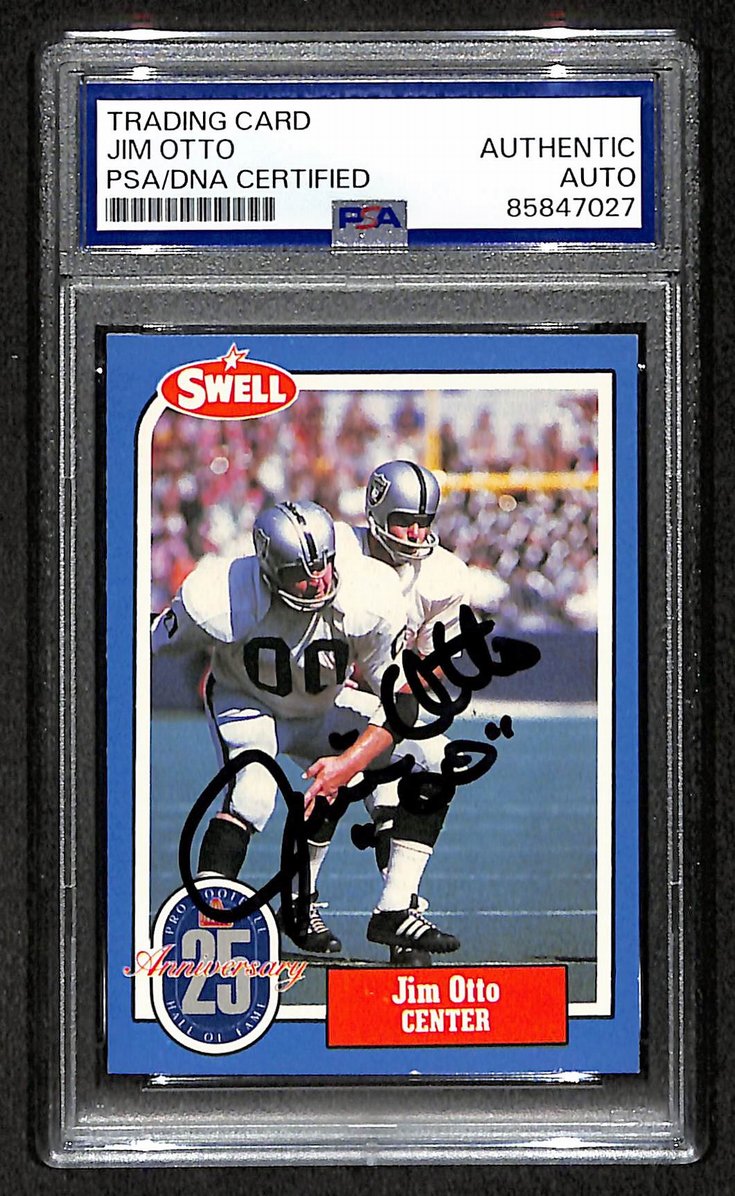 Jim Otto HOF 1988 Swell Card Autographed/Signed Raiders PSA/DNA 210604