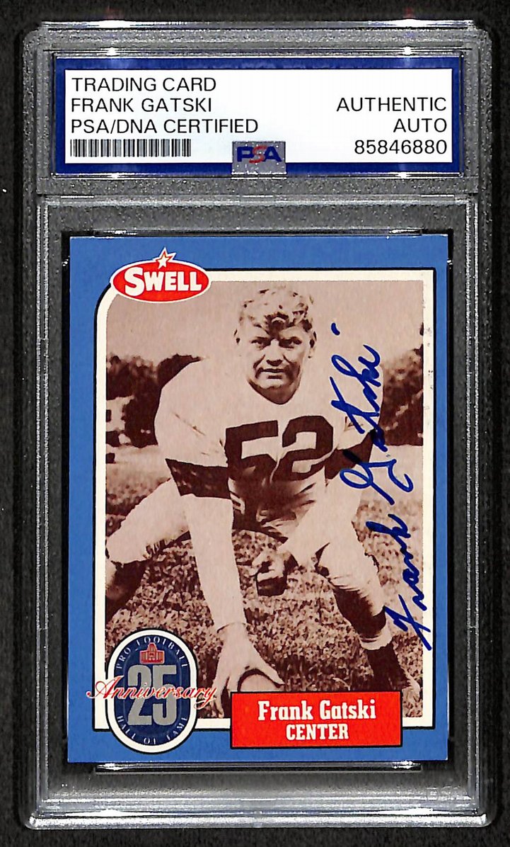 Frank Gatski HOF 1988 Swell Card Autographed/Signed Browns PSA/DNA 210607