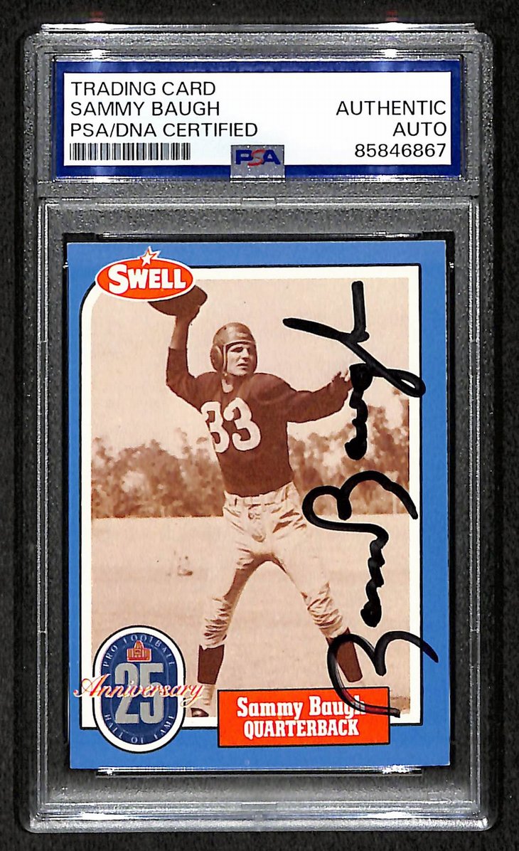 Sammy Baugh HOF 1988 Swell Card Autographed/Signed Redskins PSA/DNA 210610