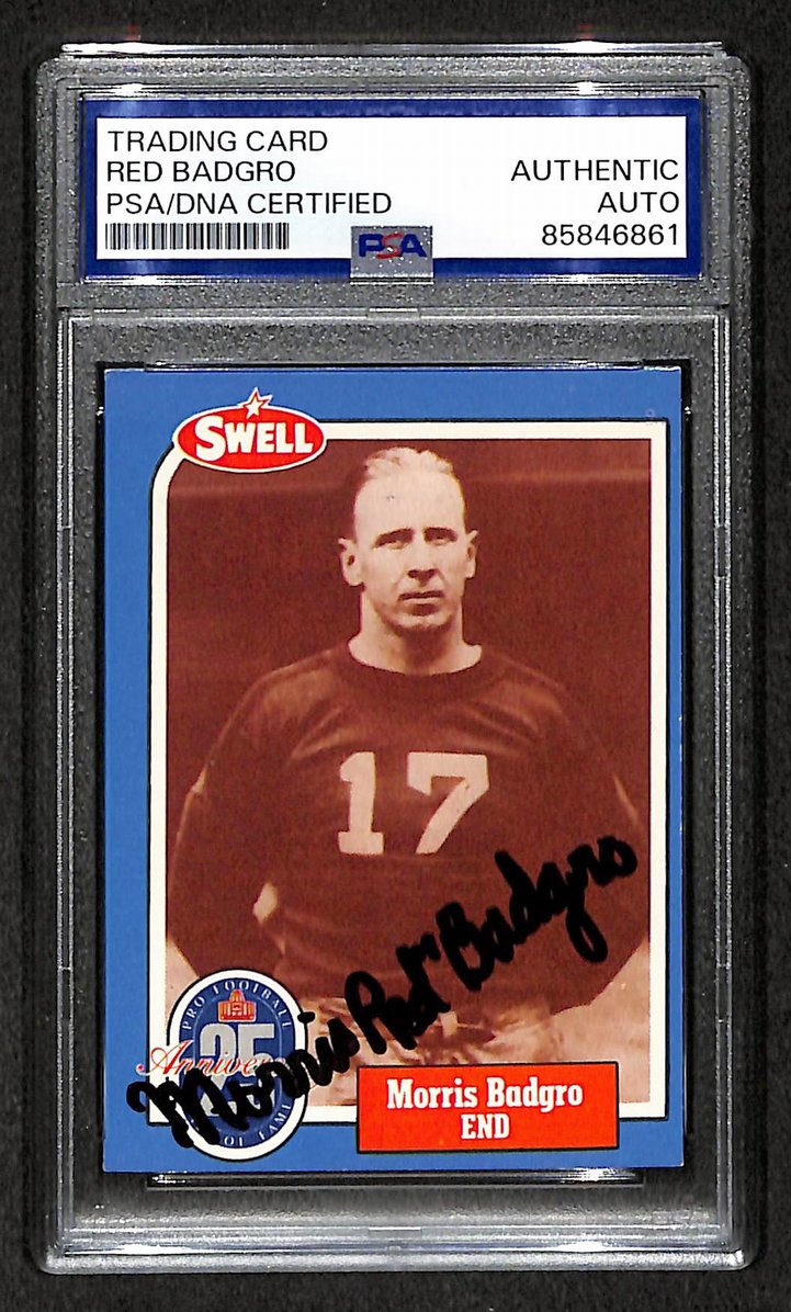 Red Badgro HOF 1988 Swell Card Autographed/Signed Giants PSA/DNA 210619