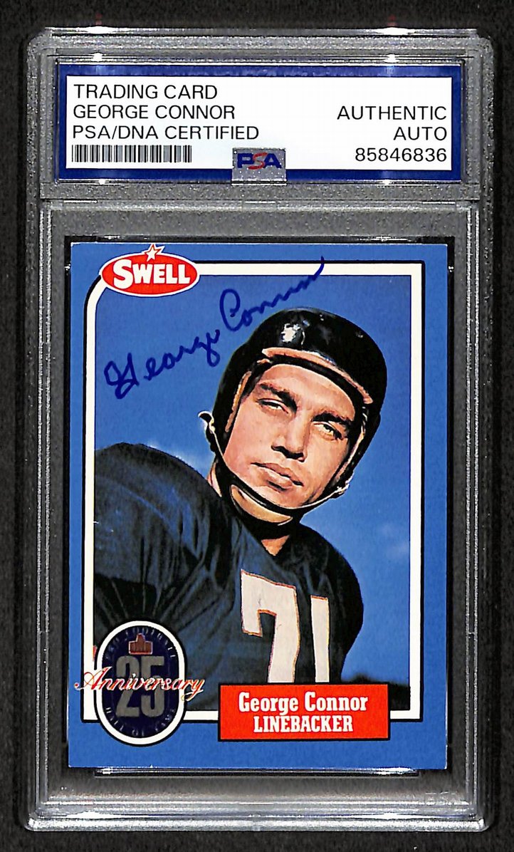 George Connor HOF 1988 Swell Card Autographed/Signed Bears PSA/DNA 210629