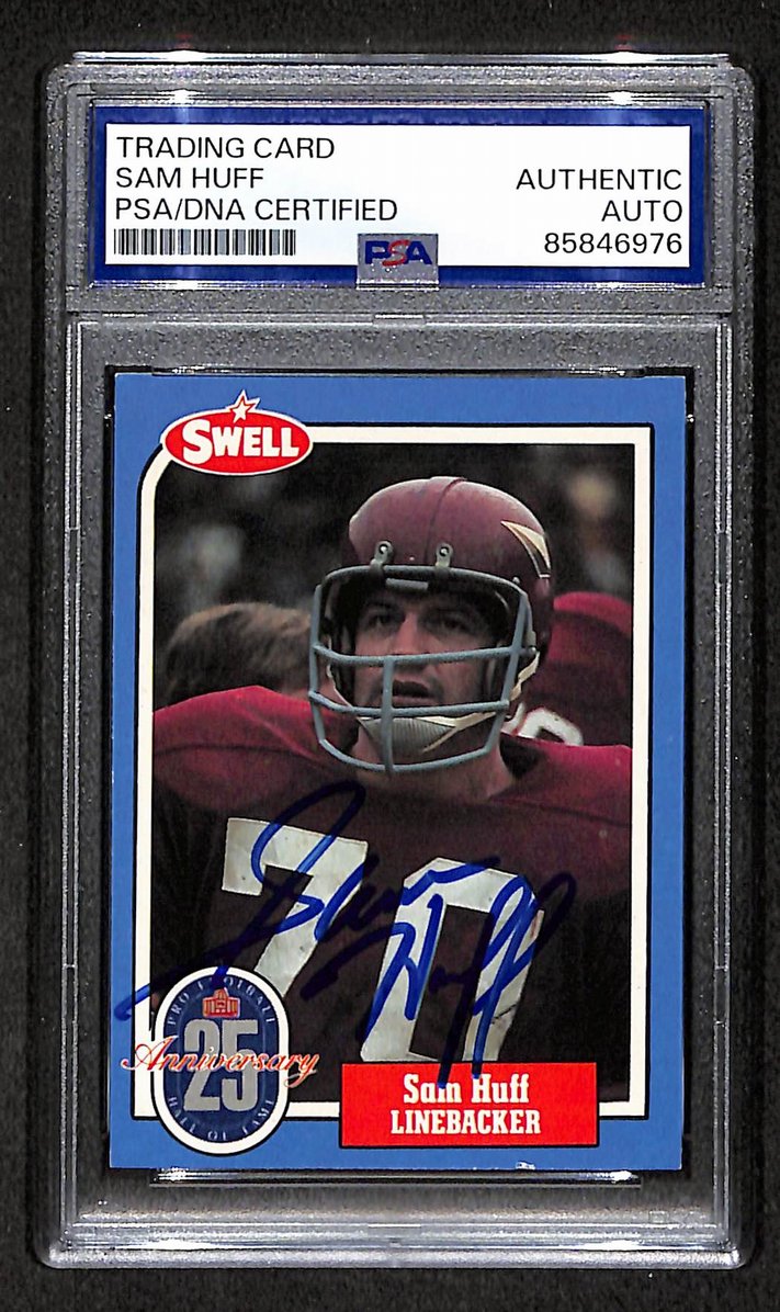 Sam Huff HOF 1988 Swell Card Autographed/Signed Redskins PSA/DNA 210643
