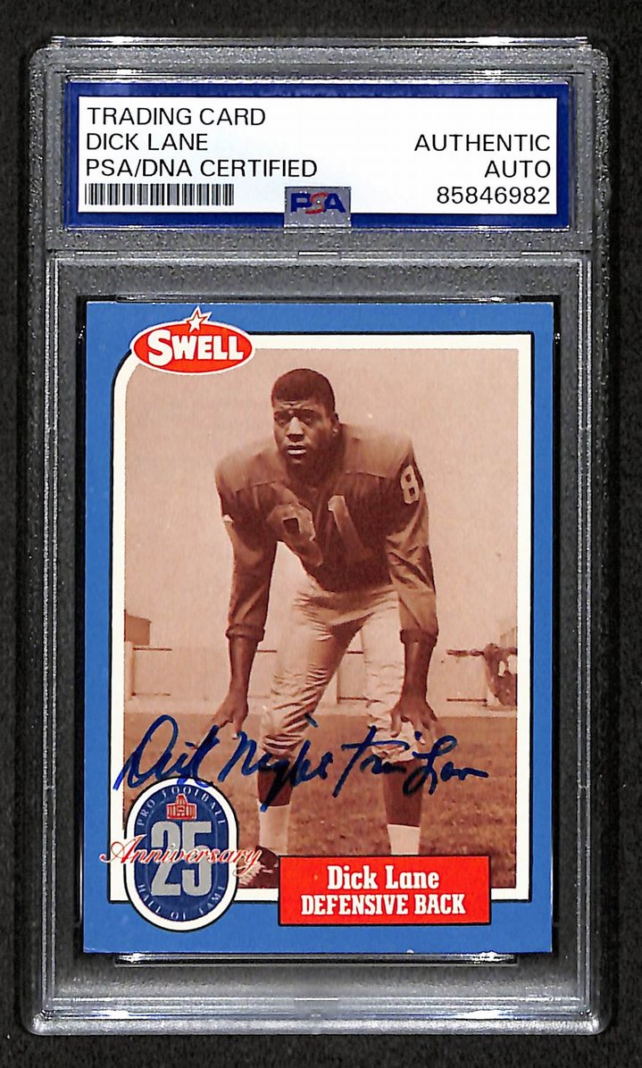 Dick Lane HOF 1988 Swell Card Autographed/Signed Lions PSA/DNA 210648