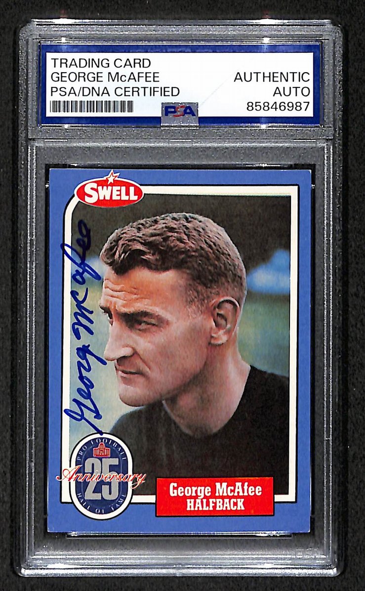 George McAfee HOF 1988 Swell Card Autographed/Signed Bears PSA/DNA 210653