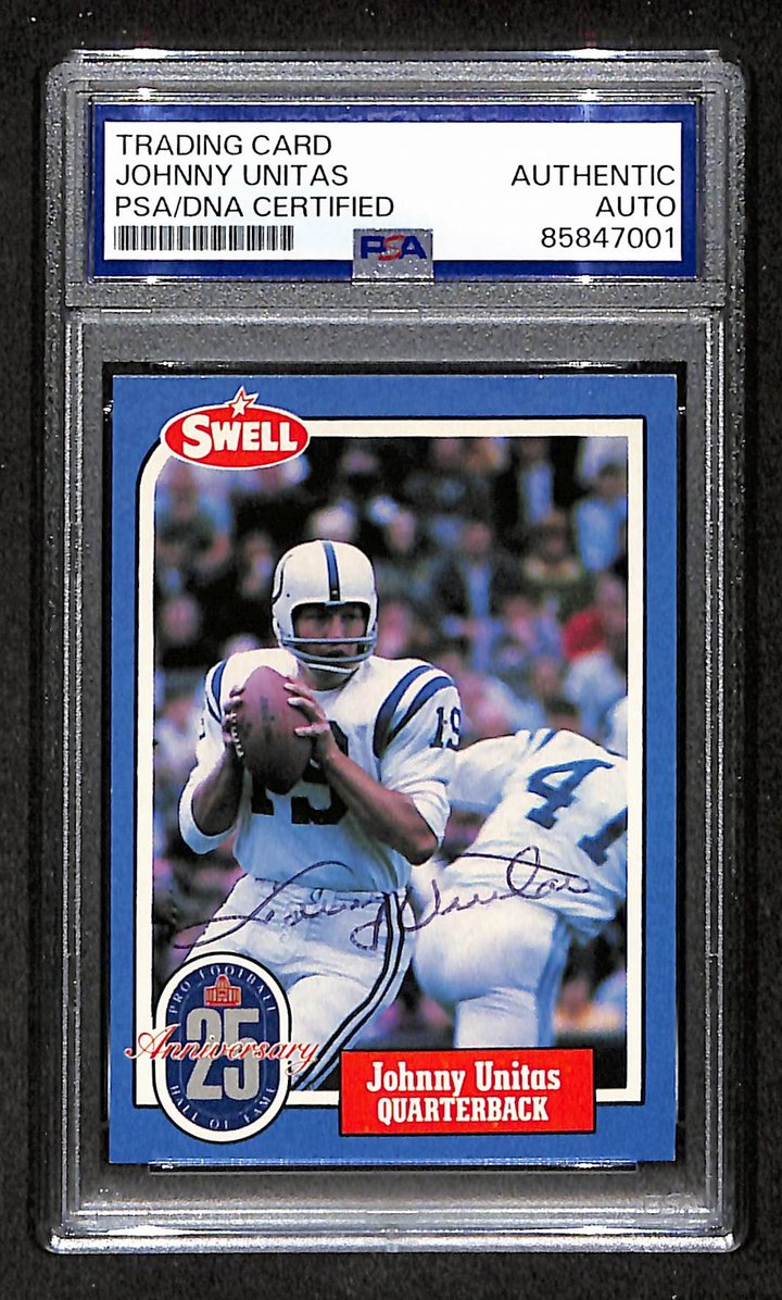 Johnny Unitas HOF 1988 Swell Card Autographed/Signed Colts PSA/DNA 210664