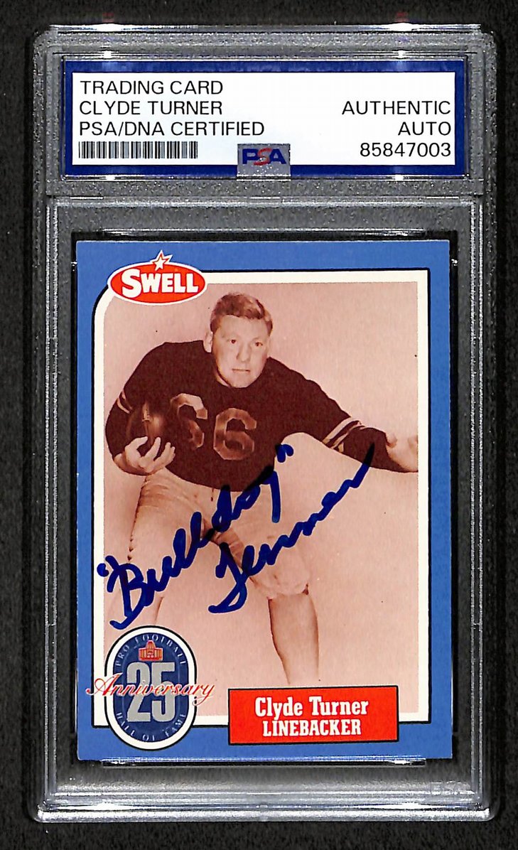 Clyde Turner HOF 1988 Swell Card Autographed/Signed Bears PSA/DNA 210666