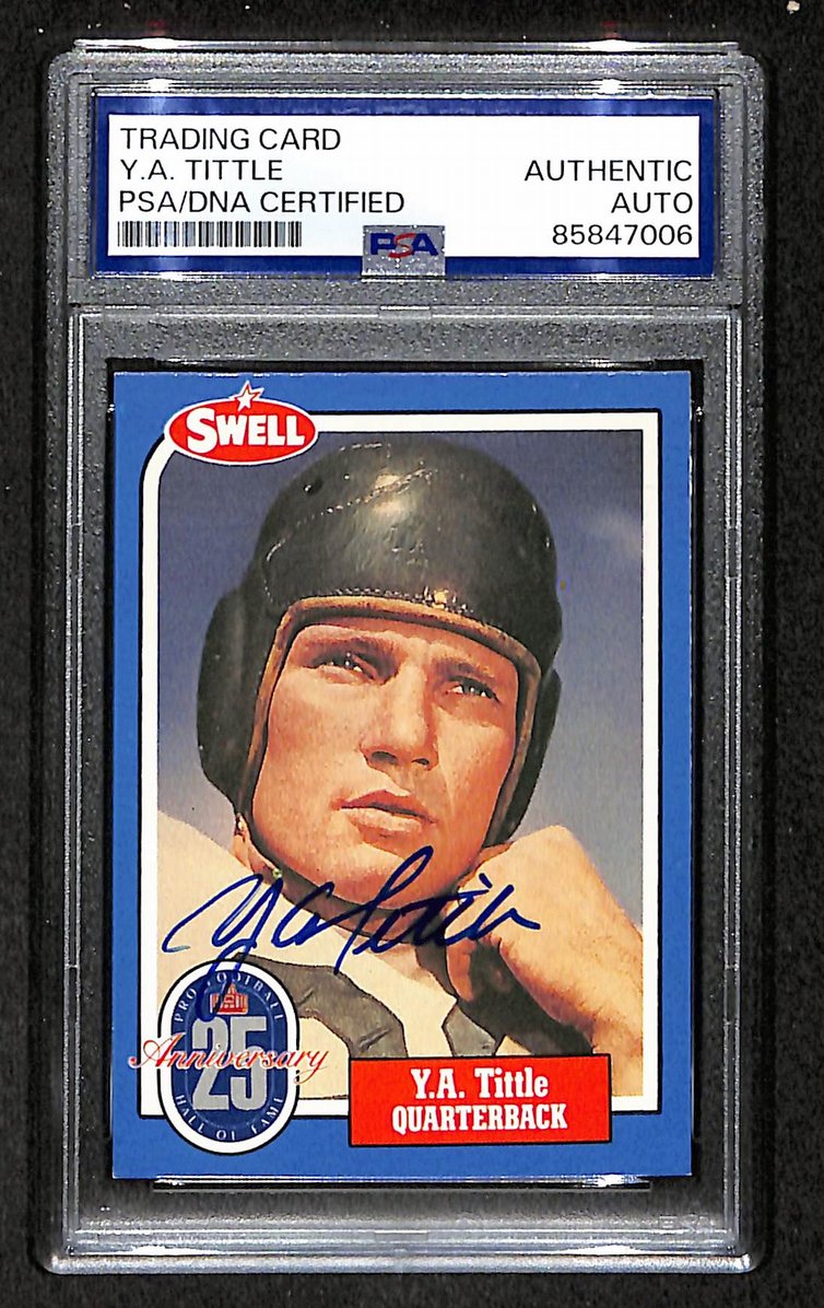 Y.A. Tittle HOF 1988 Swell Card Autographed/Signed Giants PSA/DNA 210669