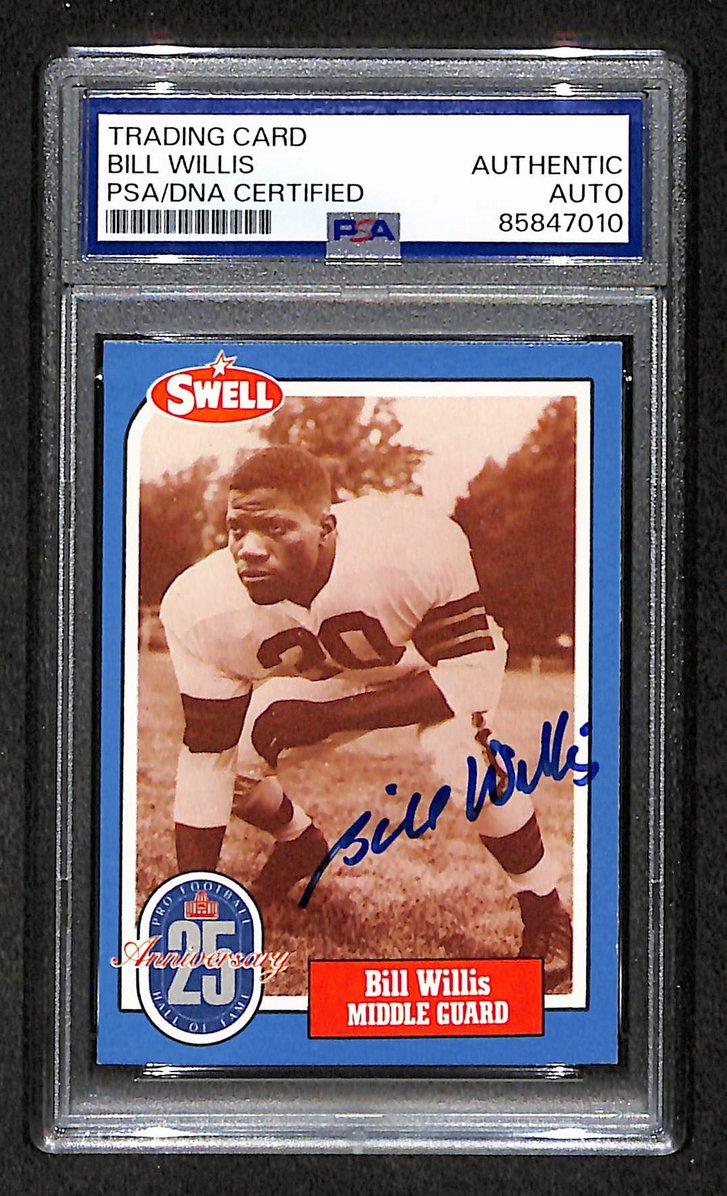 Bill Willis HOF 1988 Swell Card Autographed/Signed Browns PSA/DNA 210673