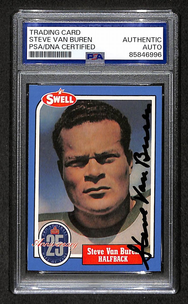 Steve Van Buren HOF 1988 Swell Card Autographed/Signed Eagles PSA/DNA 210682