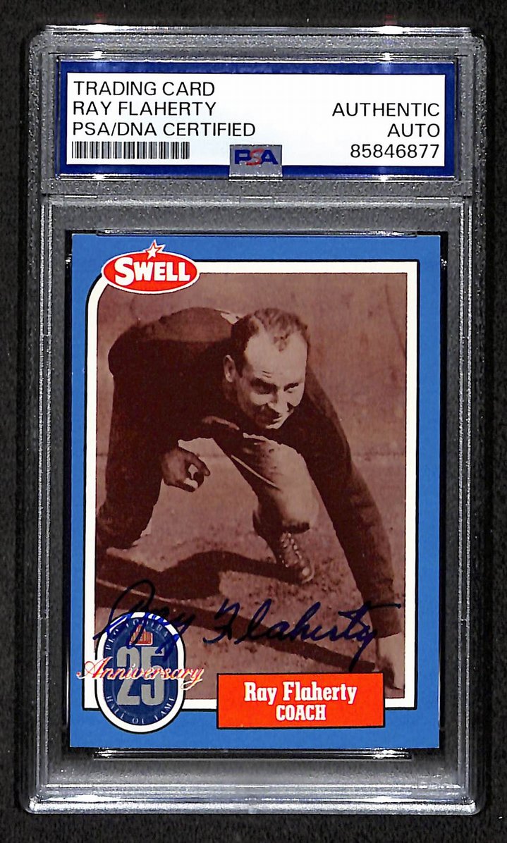Ray Flaherty HOF 1988 Swell Card Autographed/Signed Giants PSA/DNA 210687