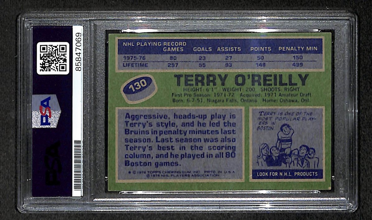 Terry O'Reilly 1976-77 Topps Card #130 Autographed/Signed Bruins PSA/DNA 210824