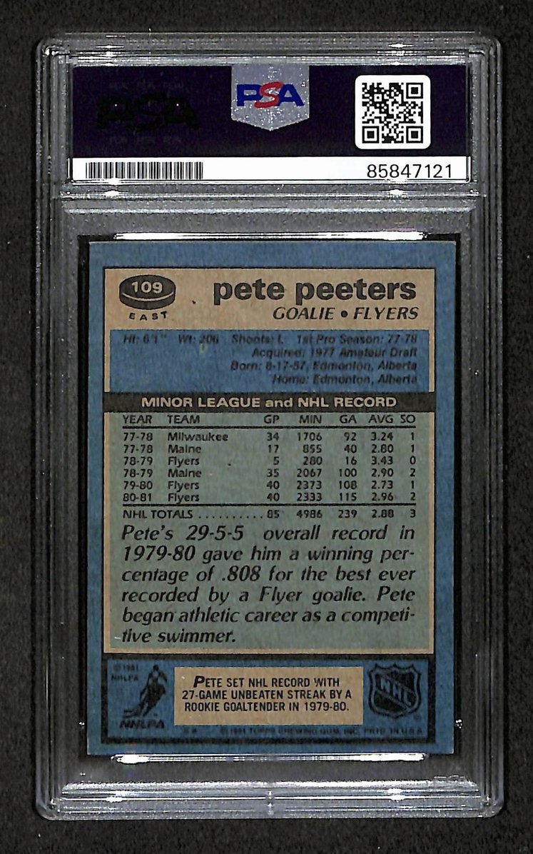 Pete Peeters 1981-82 Topps Card #109 Autographed/Signed Flyers PSA/DNA 210827