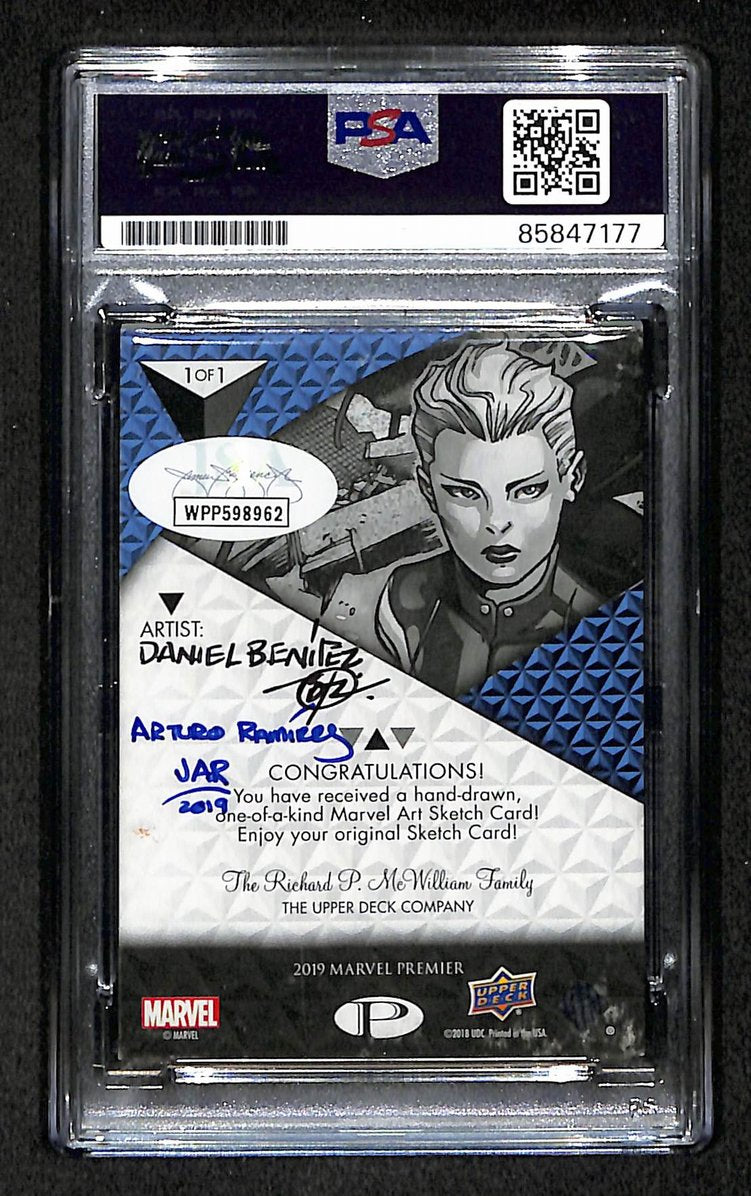 Brie Larson Signed 2019 Upper Deck Marvel Premier Sketch Card 1/1 PSA/DNA 210859