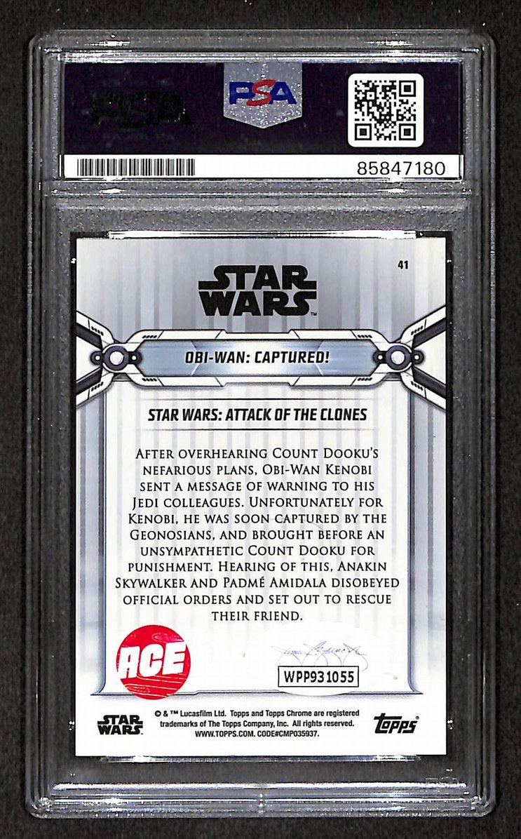 Ewan McGregor Signed 2019 Topps Chrome Star Wars Card 10/25 Obi-Wan PSA/DNA 0861