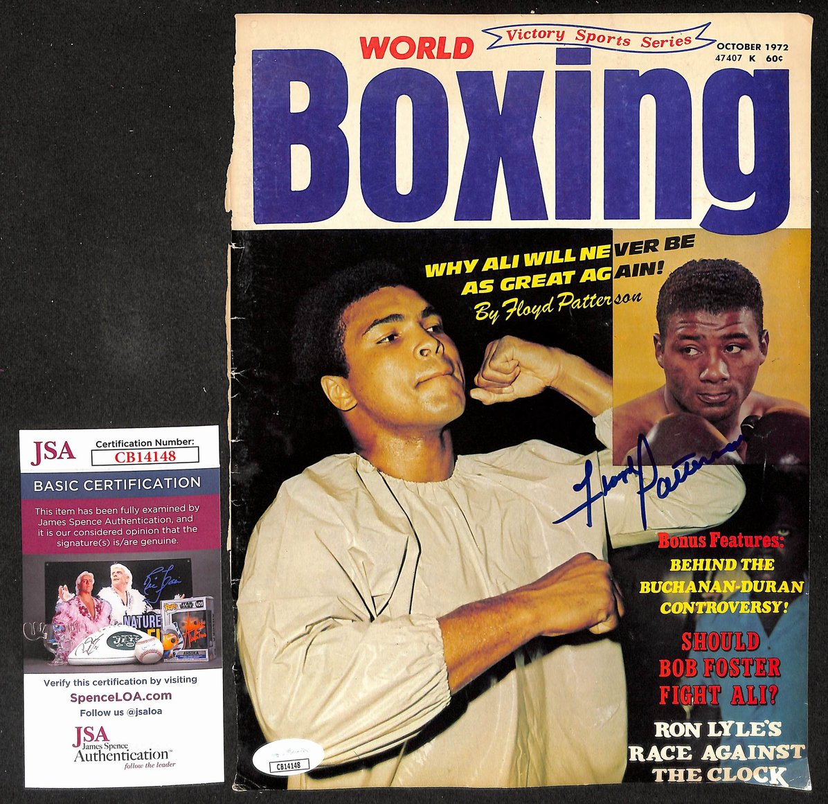 Floyd Patterson Signed/Autographed Magazine Cover Boxing JSA 210575