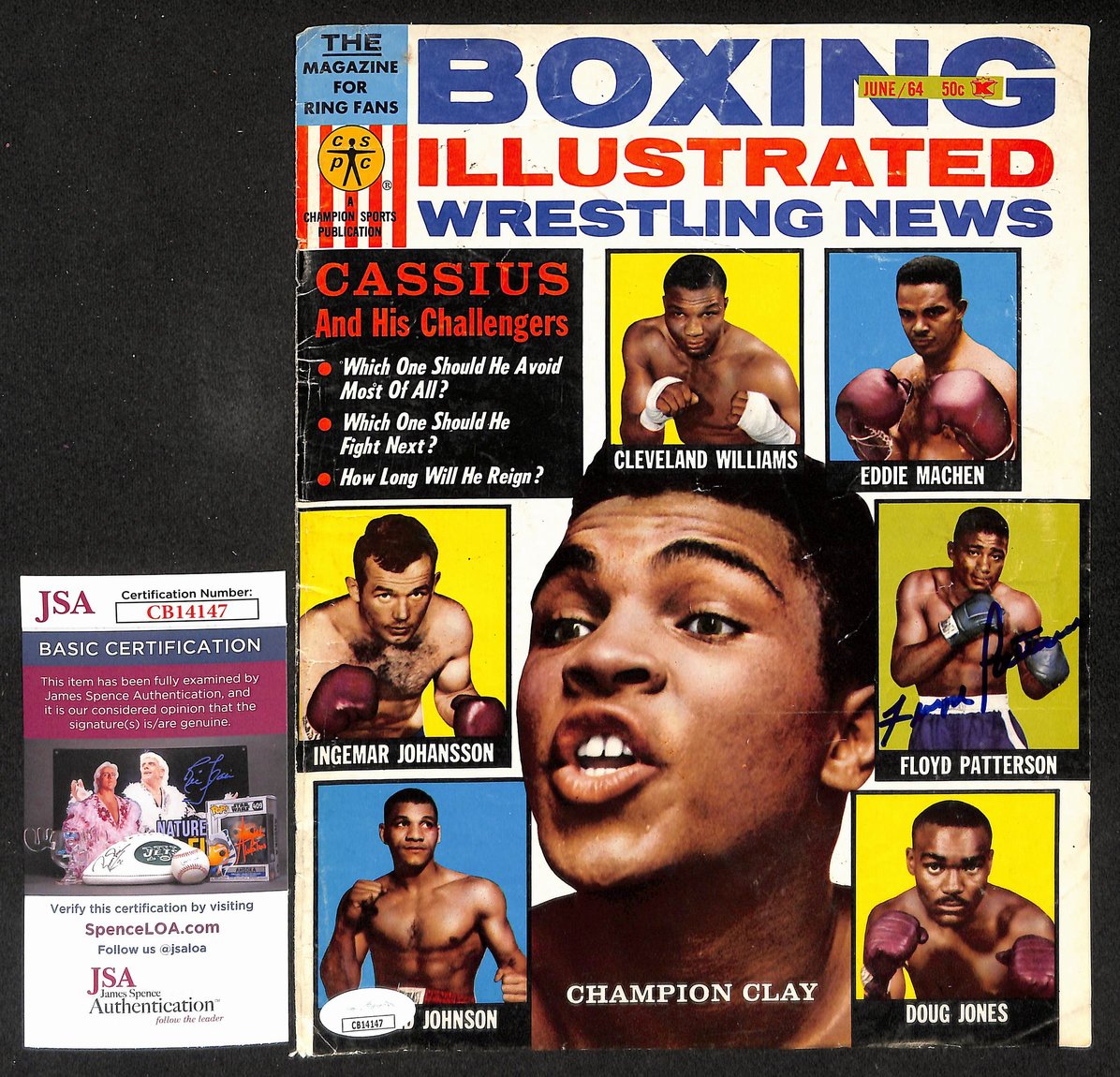 Floyd Patterson Signed/Autographed Magazine Cover Boxing JSA 210576