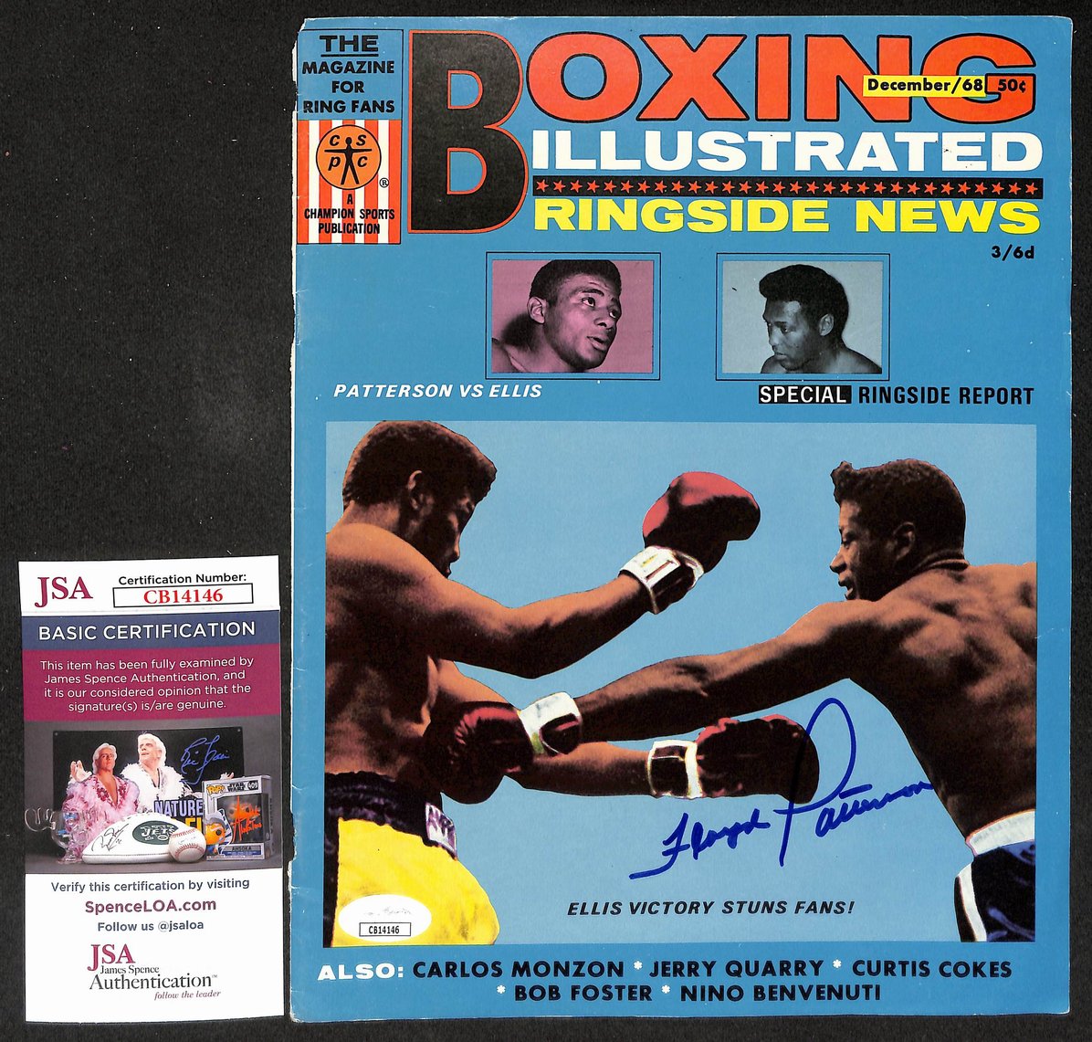 Floyd Patterson Signed/Autographed Magazine Cover Boxing JSA 210577