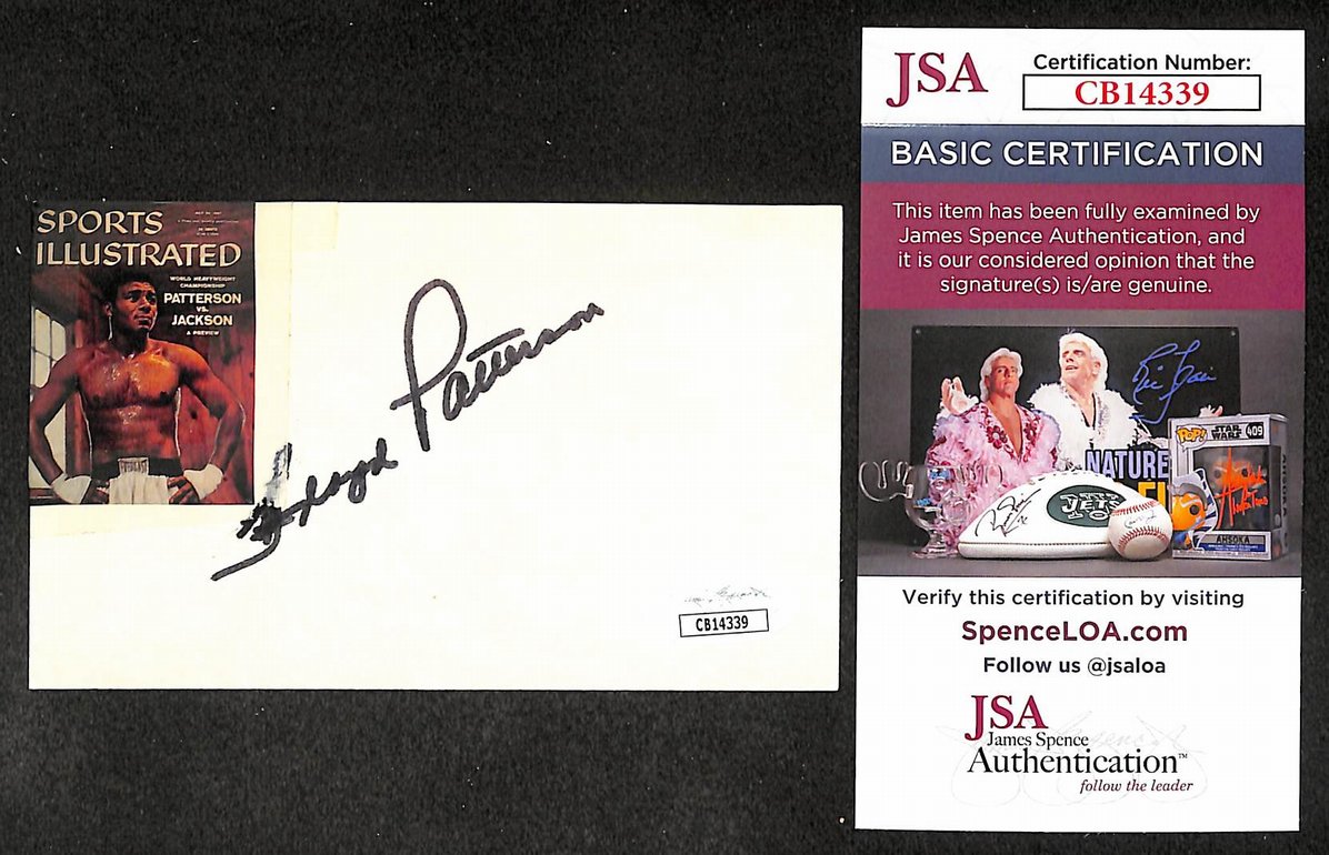 Floyd Patterson Signed/Autographed 3x5 Index Card Boxing JSA 210533