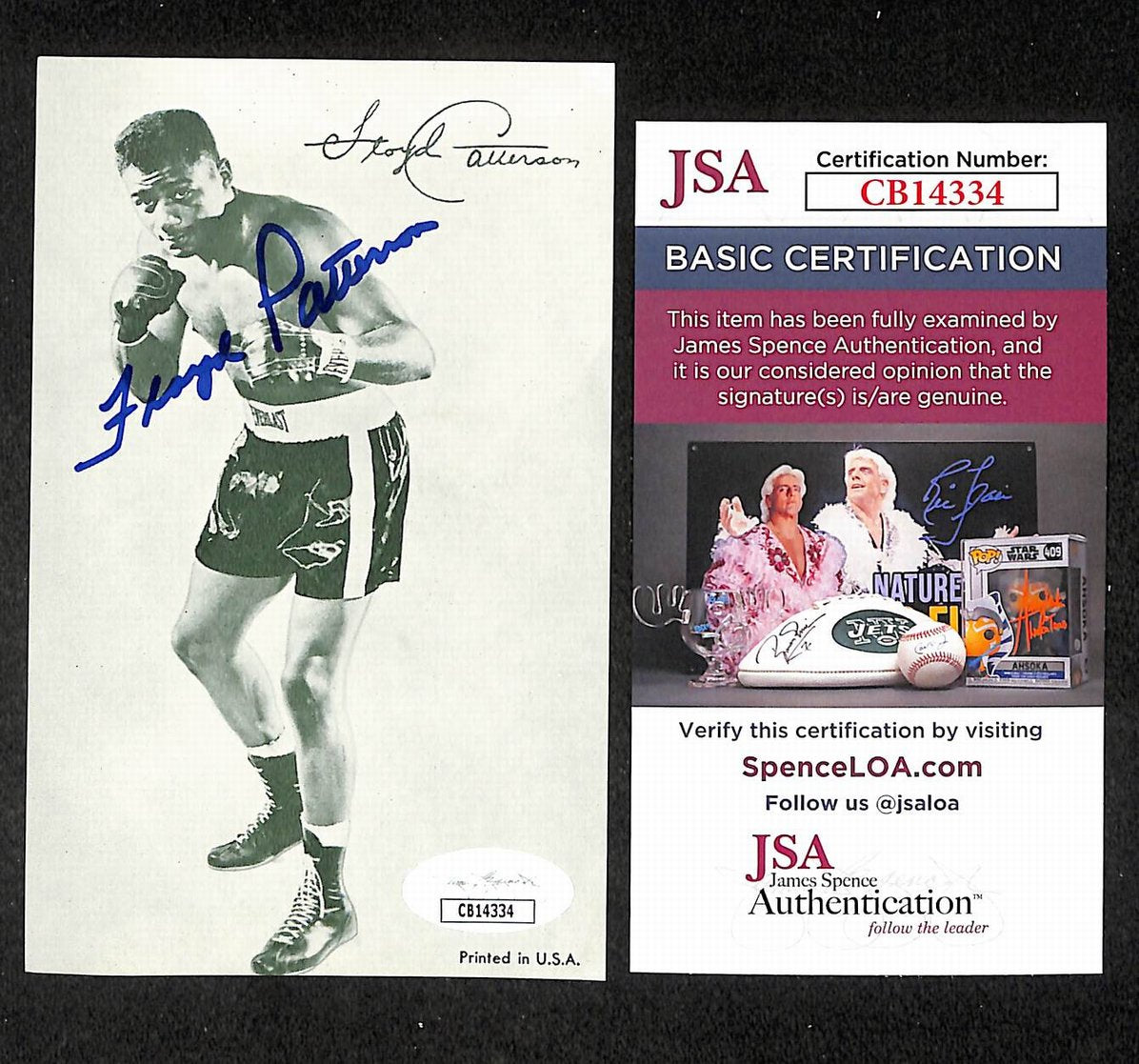 Floyd Patterson Signed/Autographed B&W Postcard Boxing JSA 210537