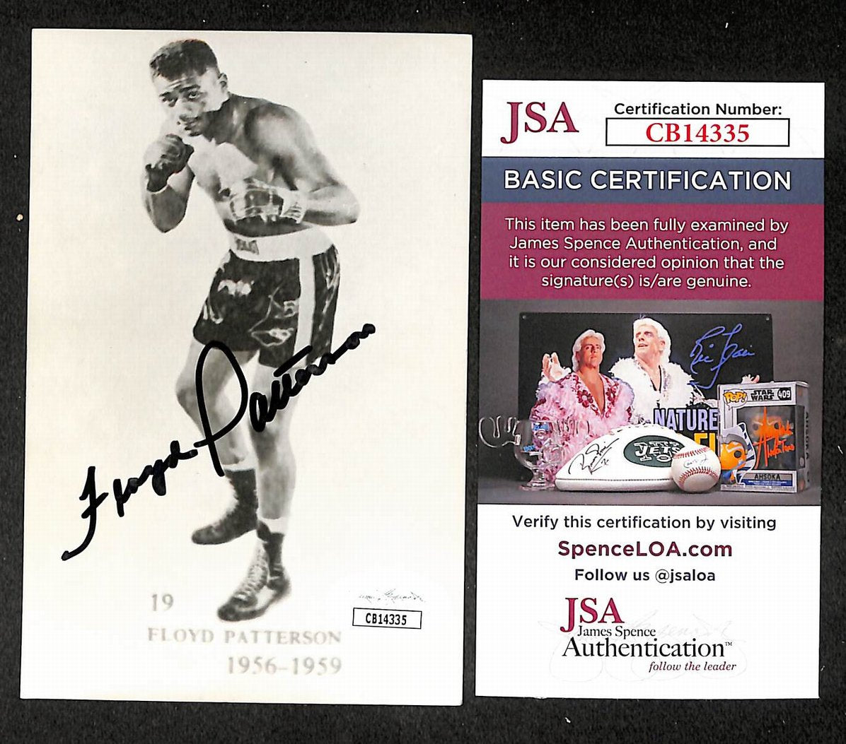 Floyd Patterson Signed/Autographed B&W Postcard Boxing JSA 210539